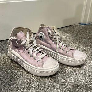 High top platform light purple converse
